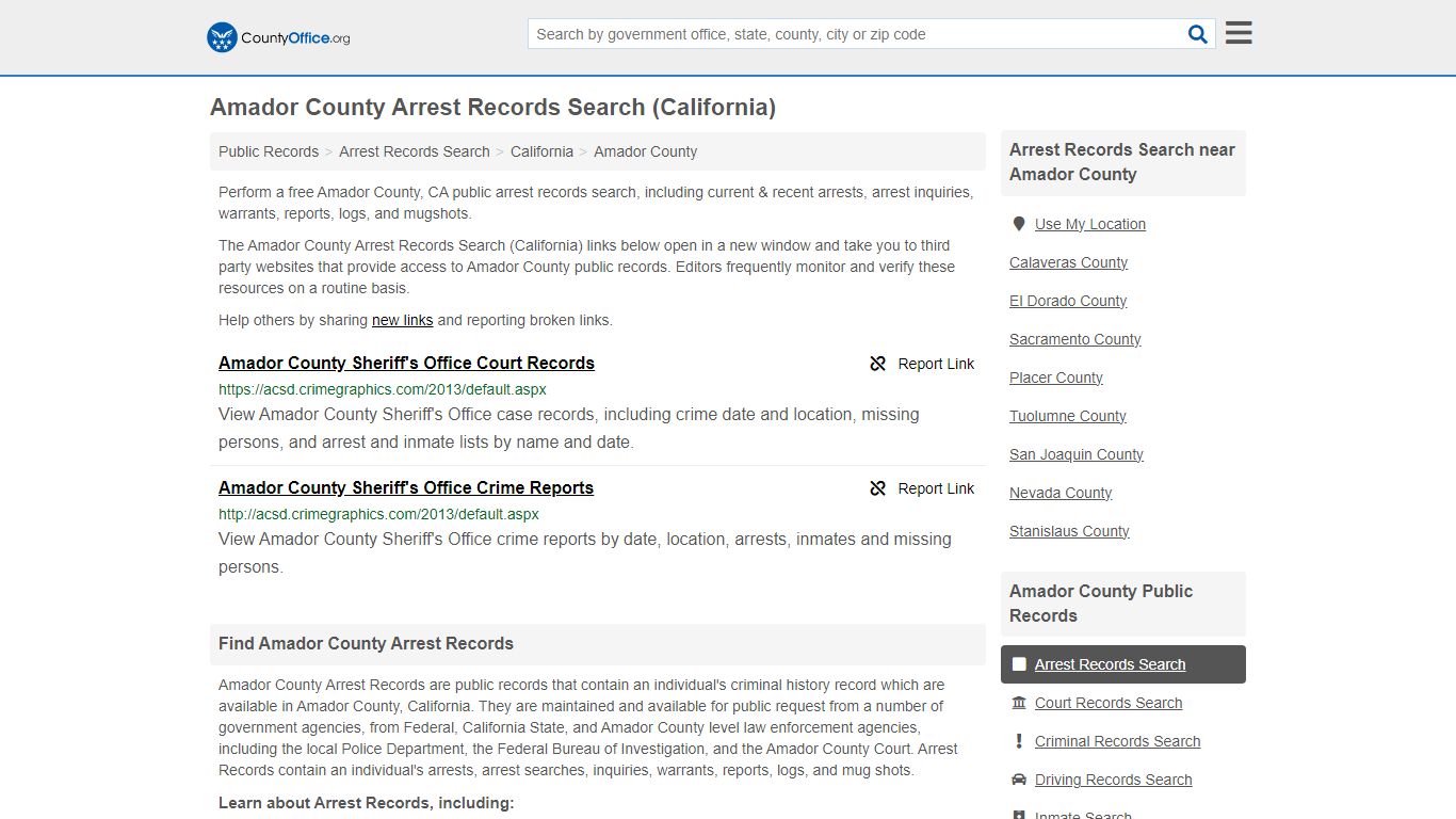 Arrest Records Search - Amador County, CA (Arrests & Mugshots)