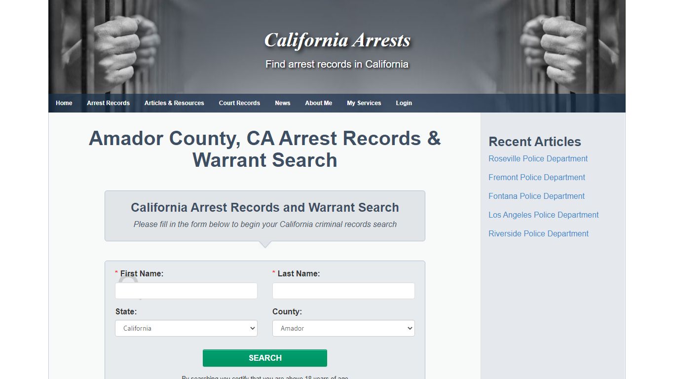 Amador County, CA Arrest Records & Warrant Search